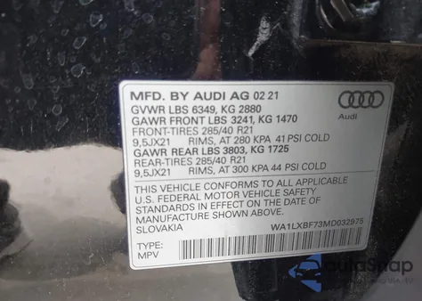 2021 Audi Q7 Premium Plus 55 Tfsi Quattro Tiptronic from USA, damaged, VIN WA1LXBF73MD032975